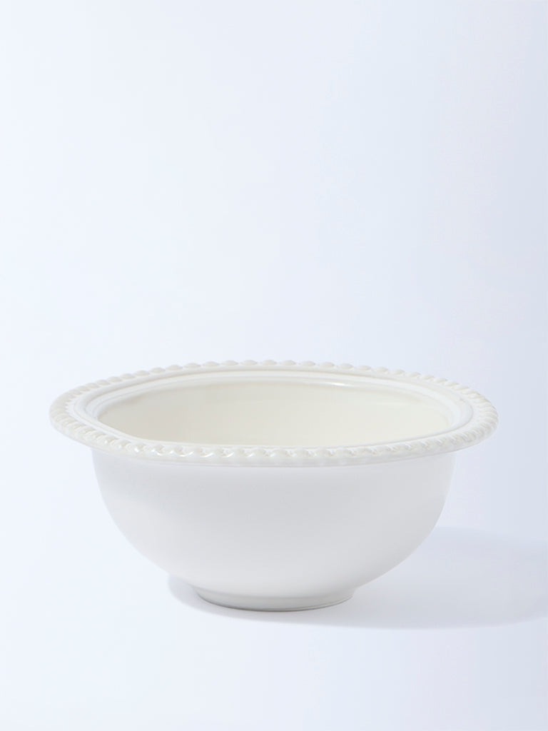 Westside Home White Beaded Bowl
