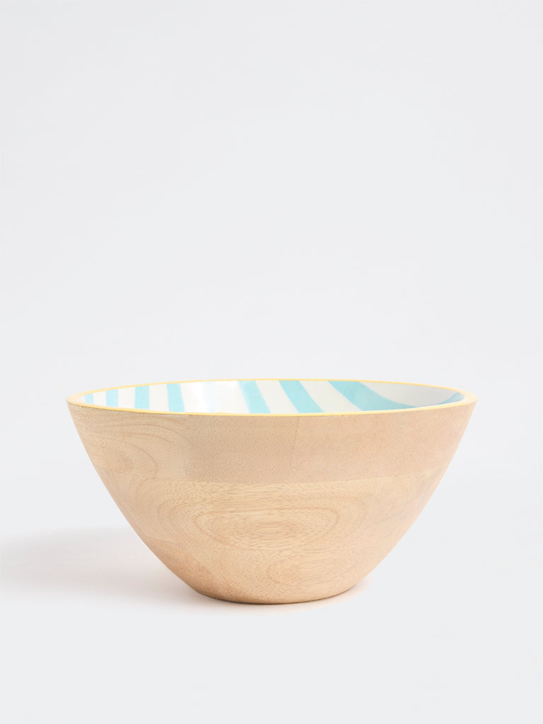 Westside Home Blue and Yellow Lemon Design Bowl
