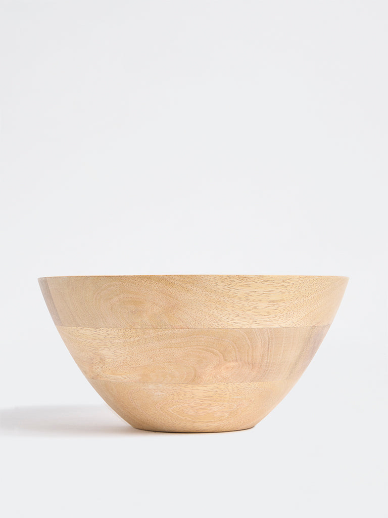 Westside Home Yellow Shell Design Wooden Bowl