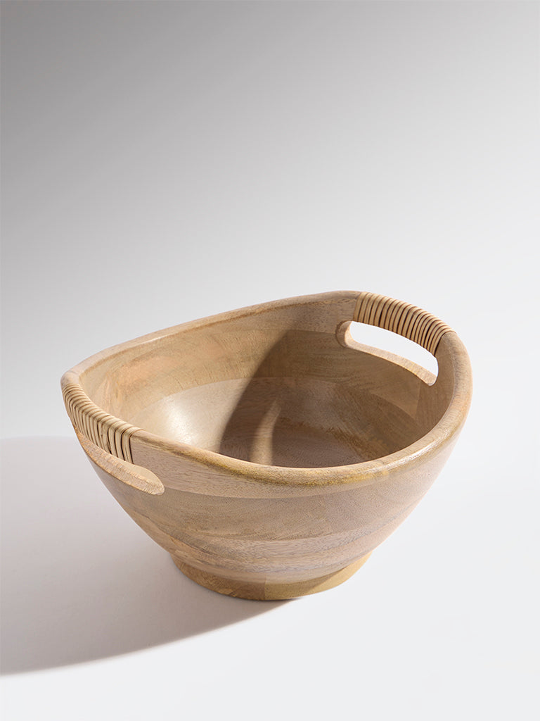 Westside Home Brown Rattan Wooden Bowl