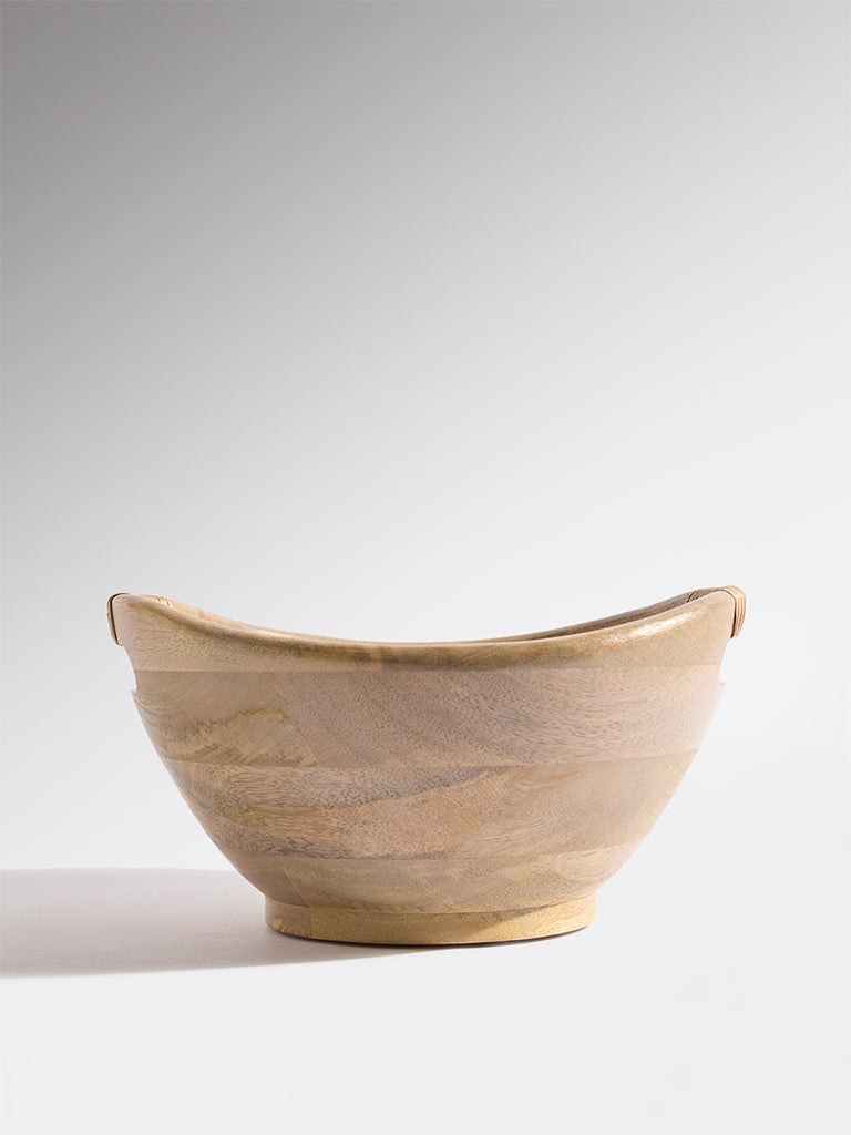Westside Home Brown Rattan Wooden Bowl