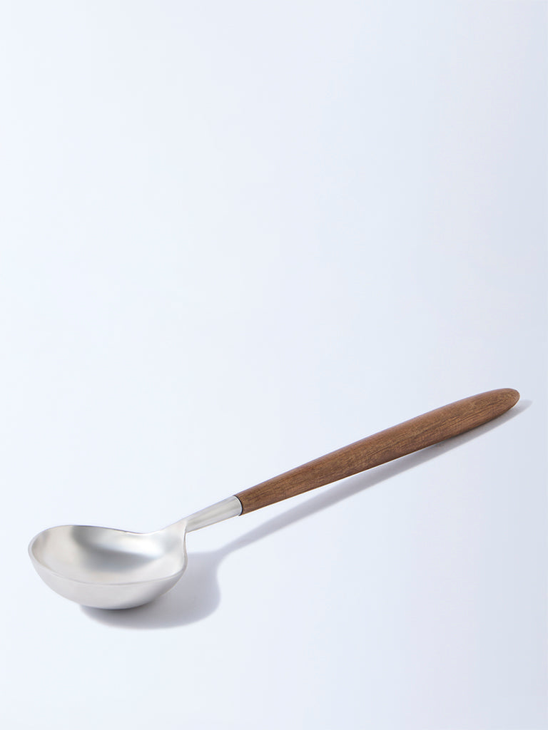 Westside Home Silver Ladle with Wooden Handle