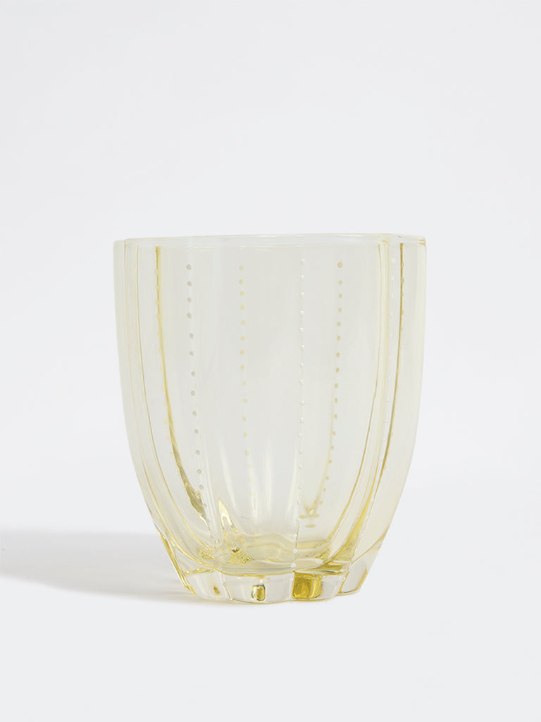Westside Home Yellow Flower Dotted Water Glass