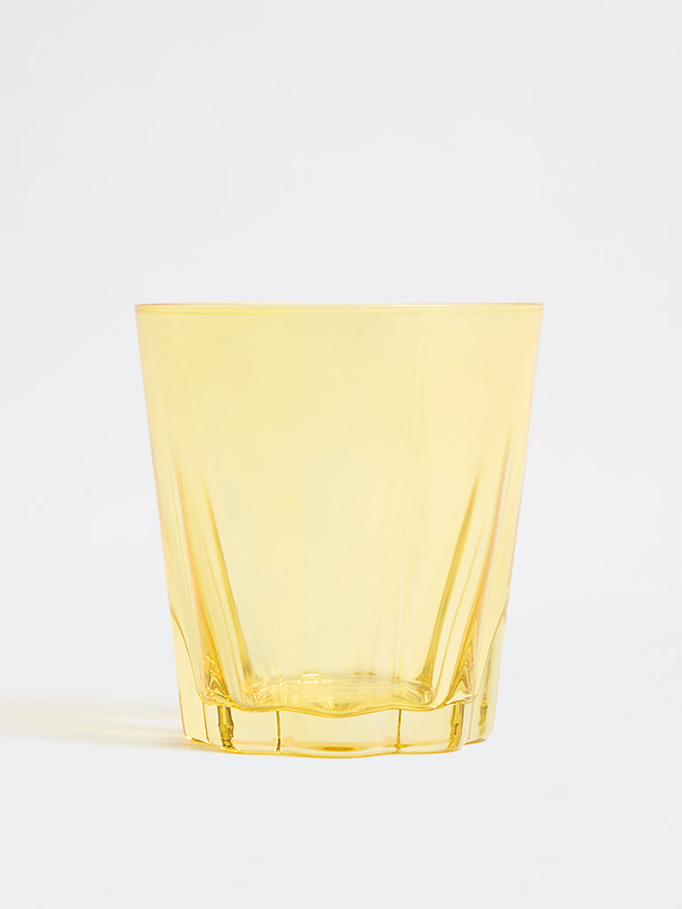 Westside Home Yellow Pleated Water Glass