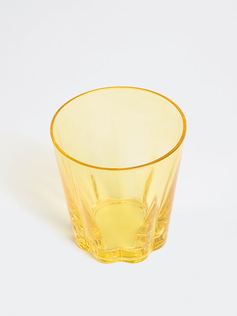 Westside Home Yellow Pleated Water Glass