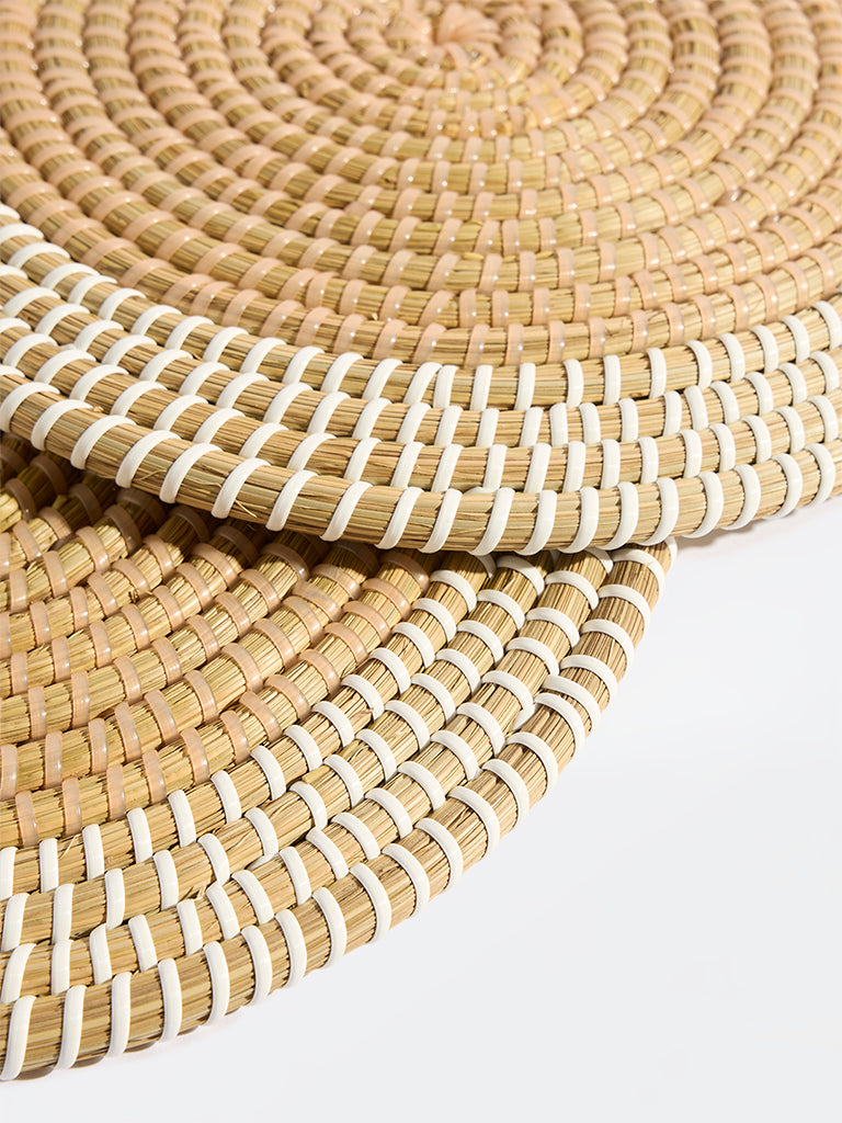 Westside Home Beige Braided Placemats (Set of 2)