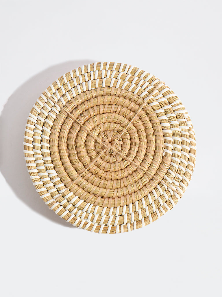 Westside Home Beige Braided Trivets (Set of 2)