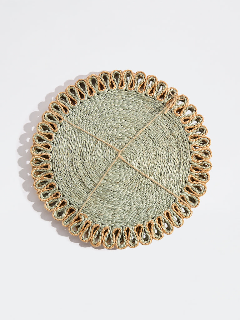Westside Home Sage Woven-Textured Placemats (Set of 2)