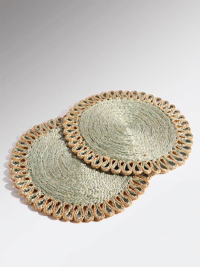Westside Home Sage Woven-Textured Placemats (Set of 2)