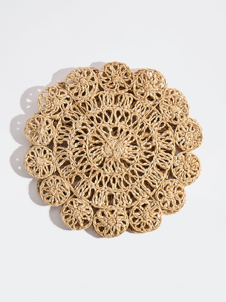Westside Home Beige Woven-Textured Placemats (Set of 2)
