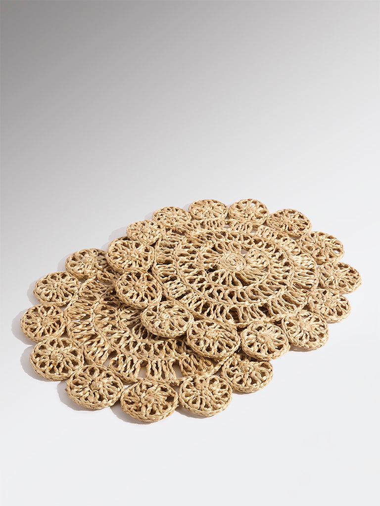 Westside Home Beige Woven-Textured Placemats (Set of 2)