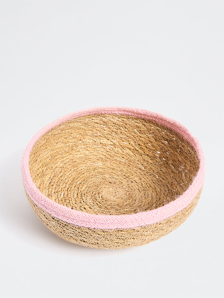 Westside Home Multicolour Woven-Textured Round Baskets (Set of 3)