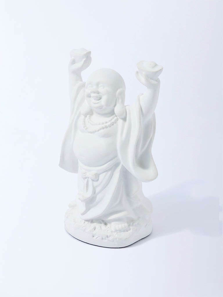 Westside Home White Laughing Buddha Decorative Object