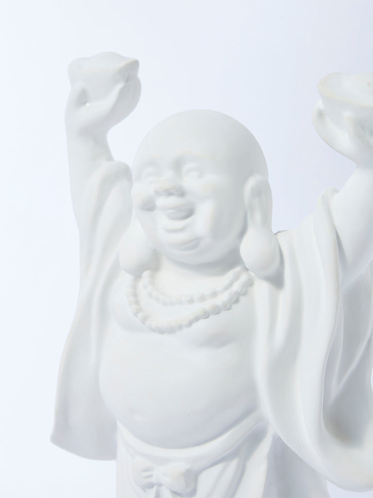 Westside Home White Laughing Buddha Decorative Object