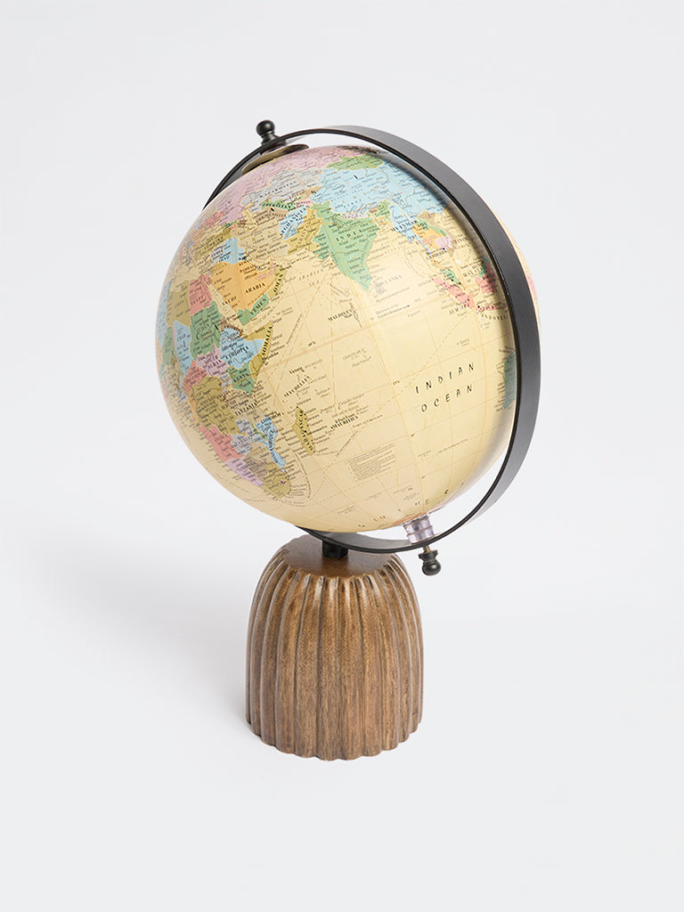 Westside Home Brown Wooden Globe Decorative Object