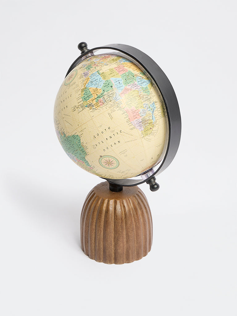 Westside Home Brown Wooden Globe Decorative Object