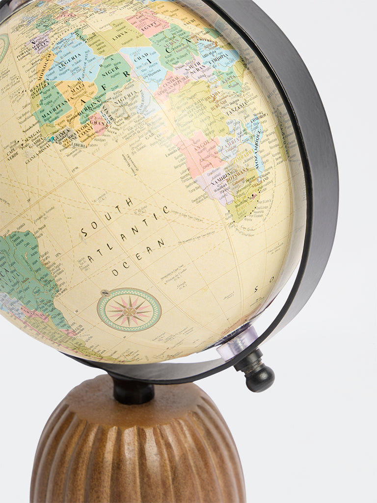Westside Home Brown Wooden Globe Decorative Object