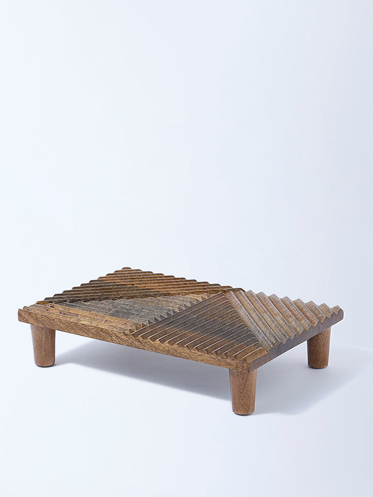 Westside Home Brown Wooden Grooved Riser