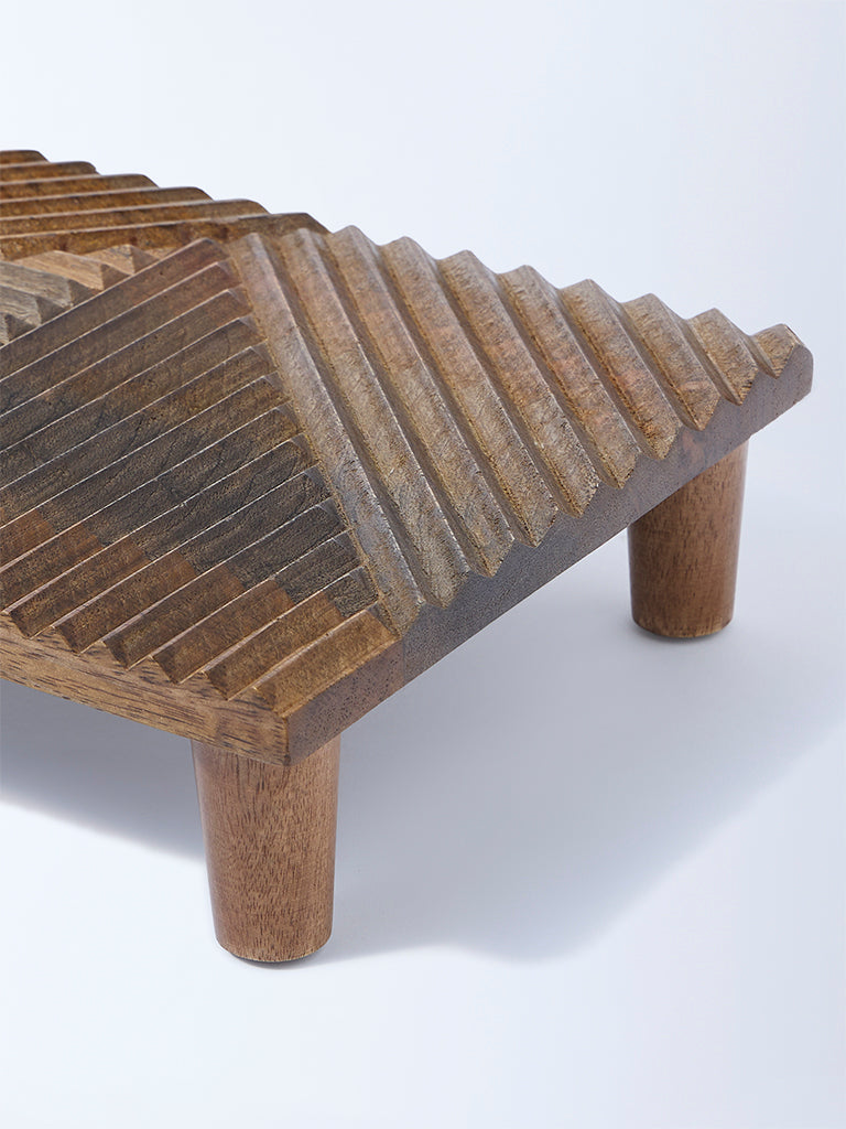 Westside Home Brown Wooden Grooved Riser