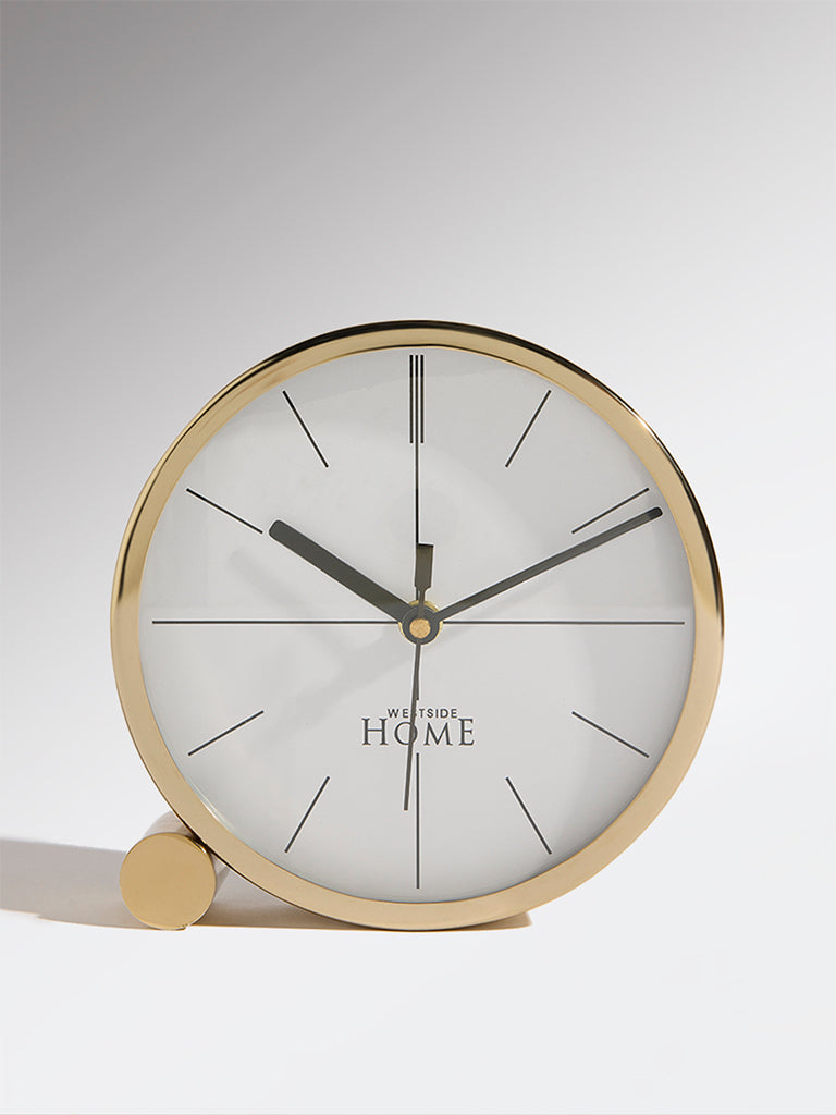 Westside Home Gold Metal Round Table Clock