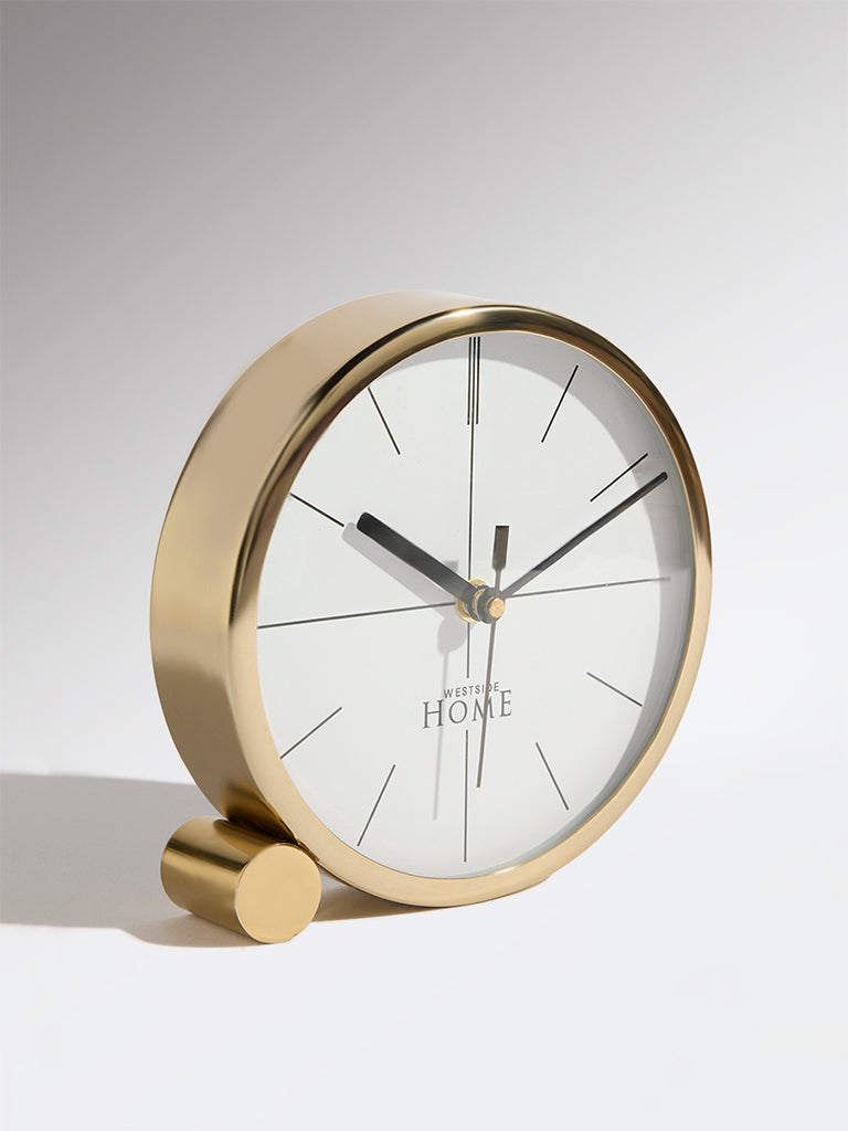 Westside Home Gold Metal Round Table Clock