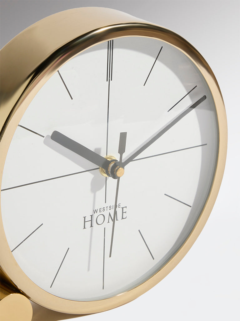 Westside Home Gold Metal Round Table Clock