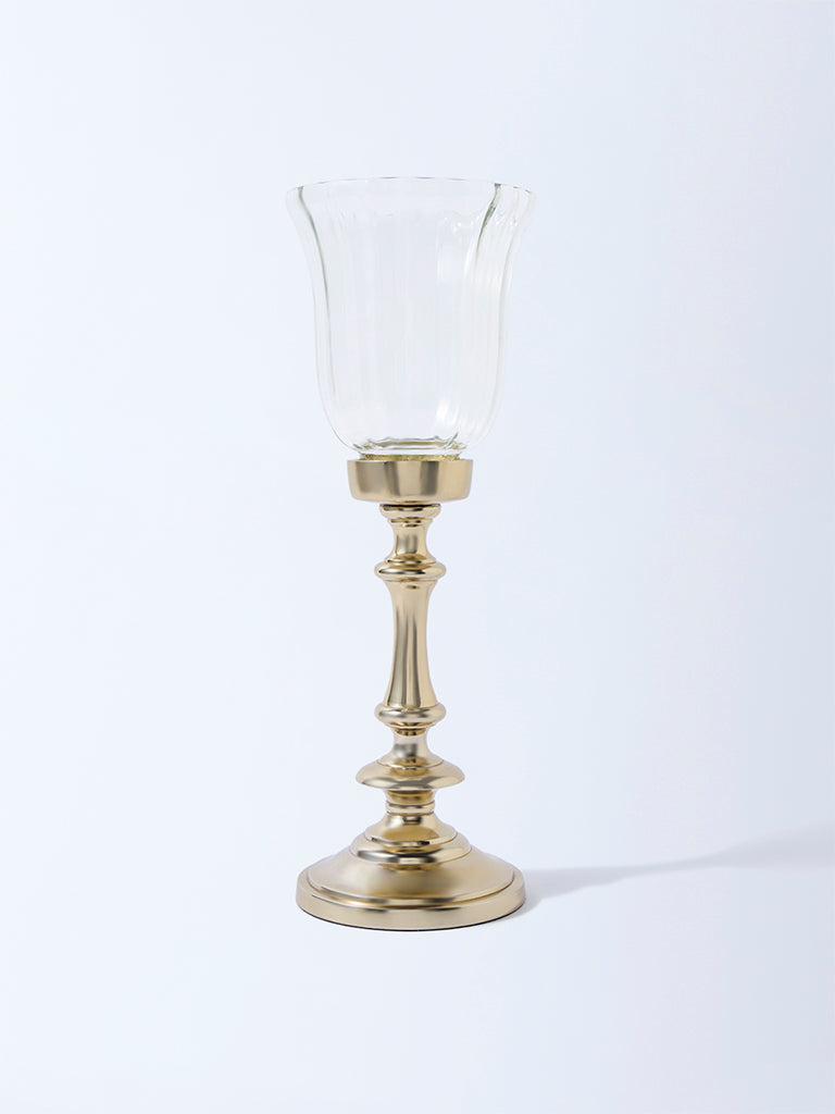 Westside Home Gold Flute Candle Stand - Small
