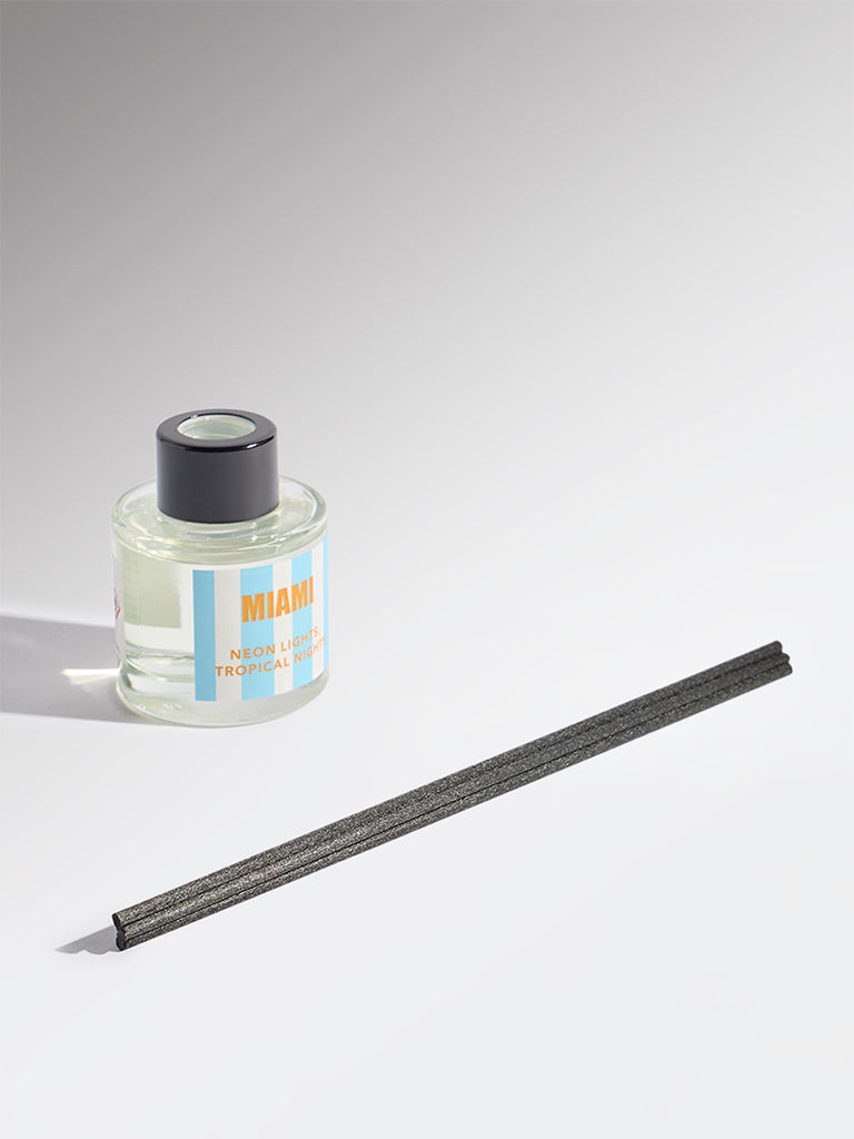 Westside Home Blue Miami Fragrance Diffuser with Five Reed Sticks