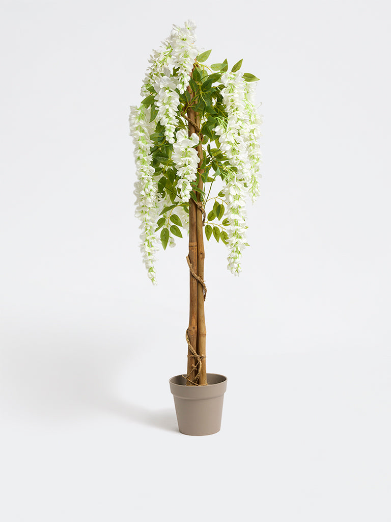 Westside Home White Artificial Wisteria Plant