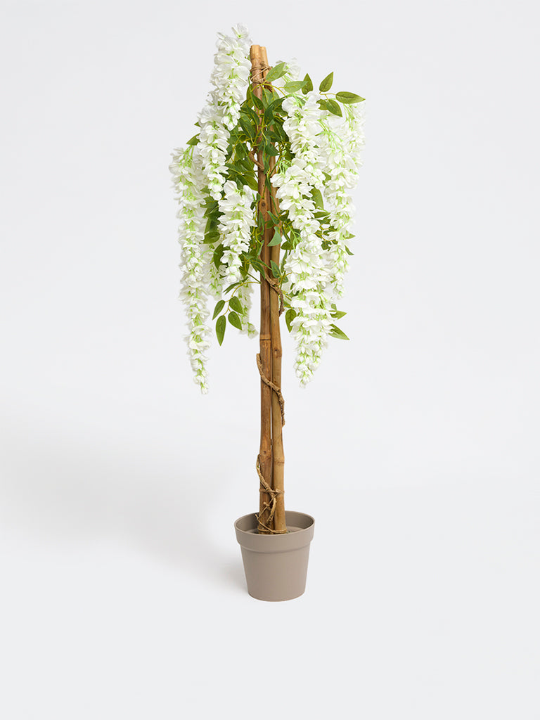 Westside Home White Artificial Wisteria Plant
