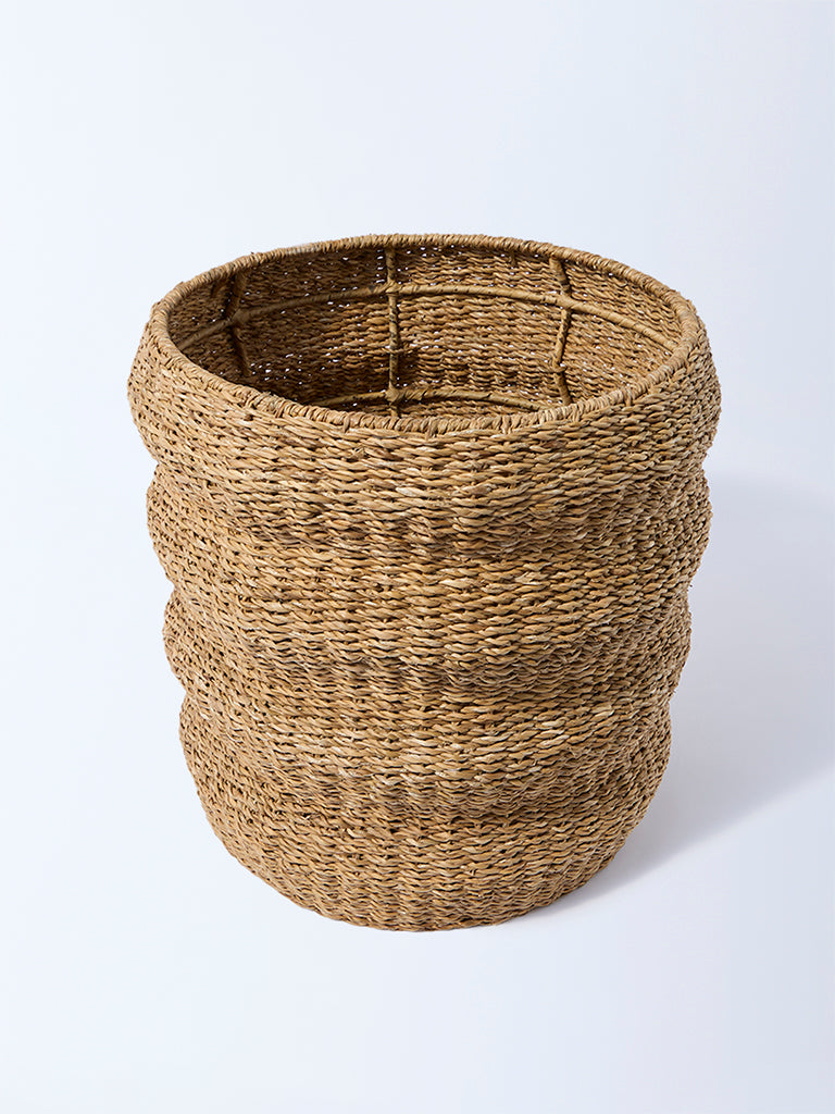 Westside Home Brown Seagrass Wired Planter - Large