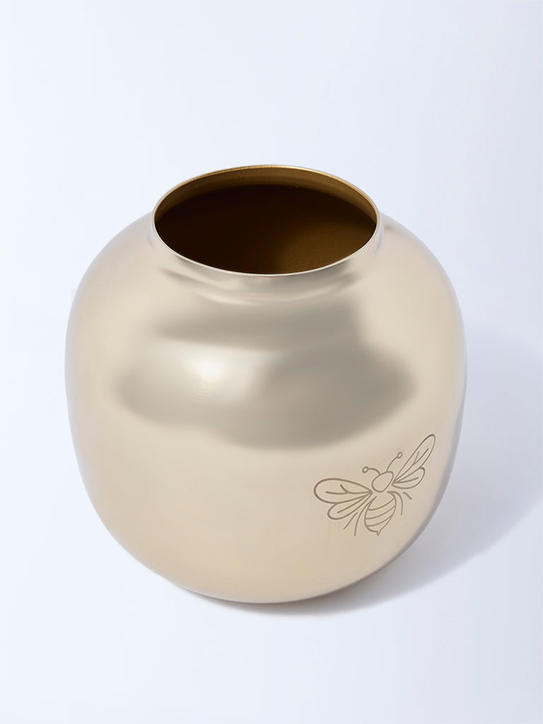 Westside Home Gold Etched Metal Vase