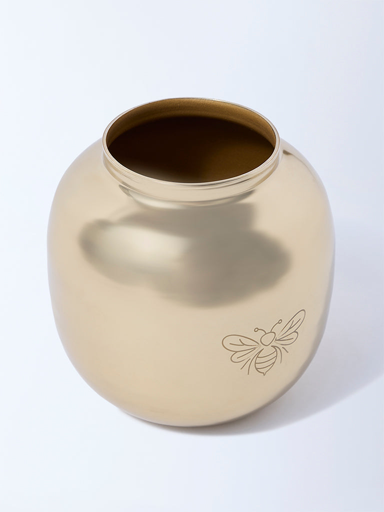 Westside Home Gold Etched Metal Vase