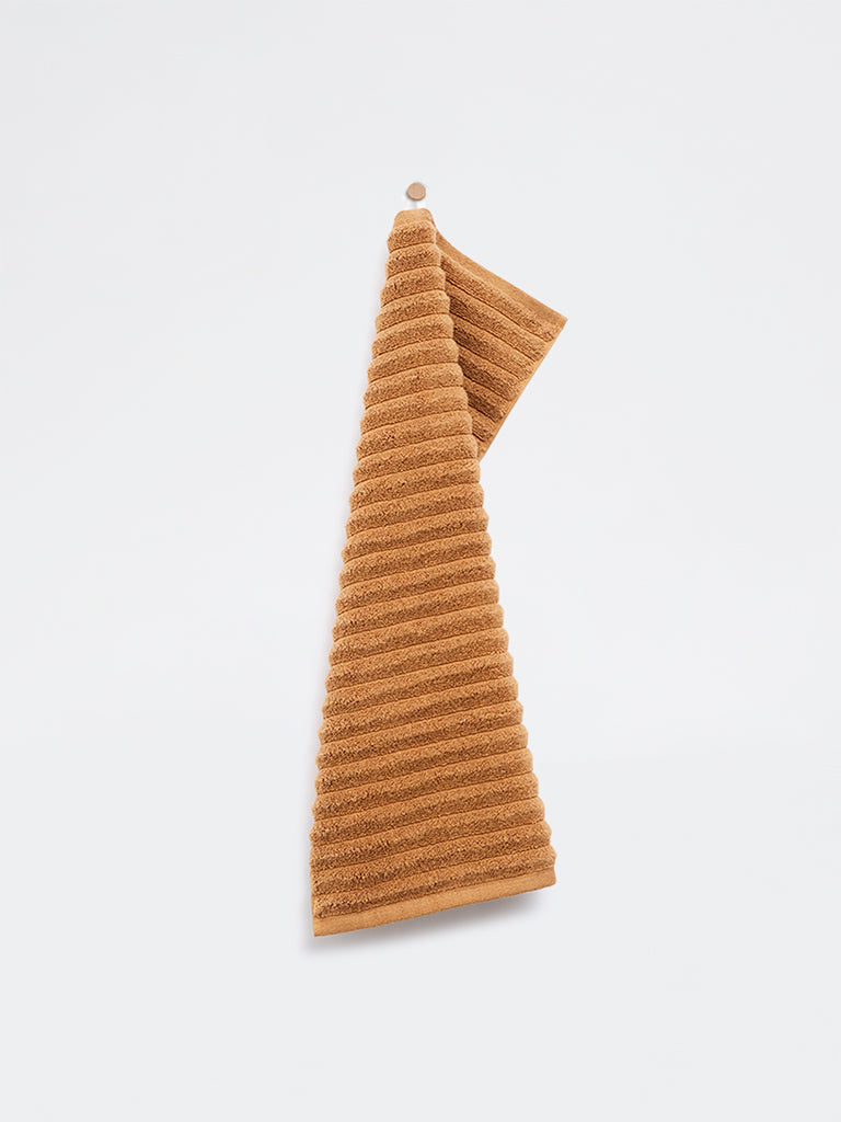 Westside Home Tan Self-Striped Hand Towel