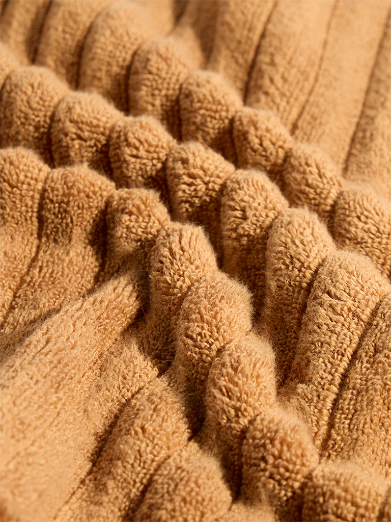 Westside Home Tan Self-Striped Hand Towel