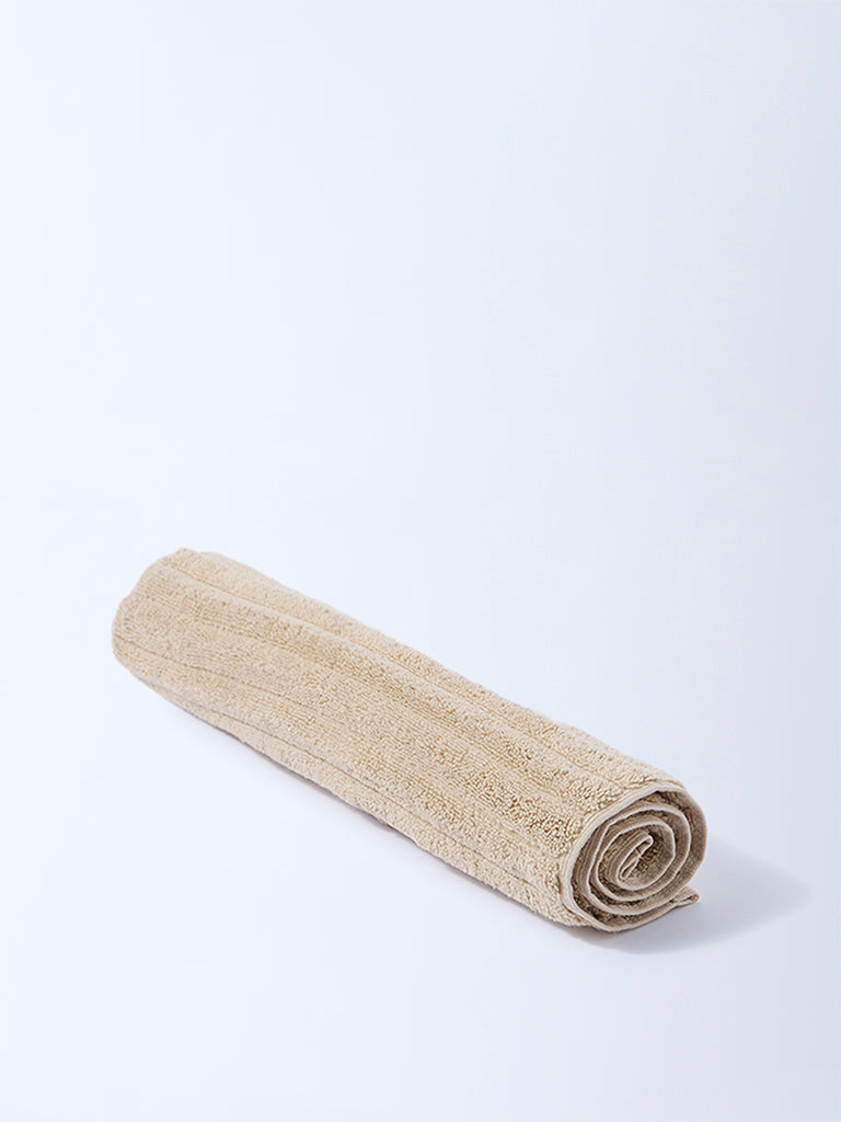 Westside Home Light Brown Self-Striped Hand Towel