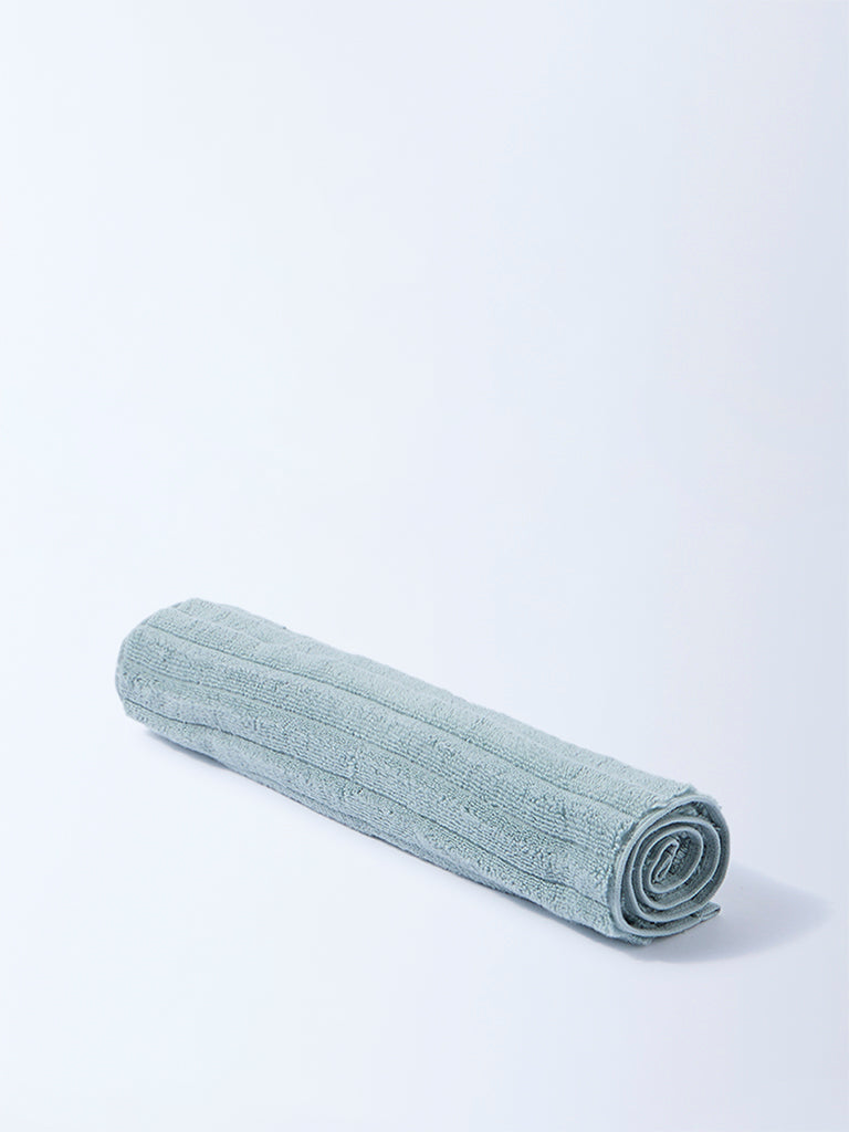 Westside Home Dusty Blue Self-Striped Hand Towel