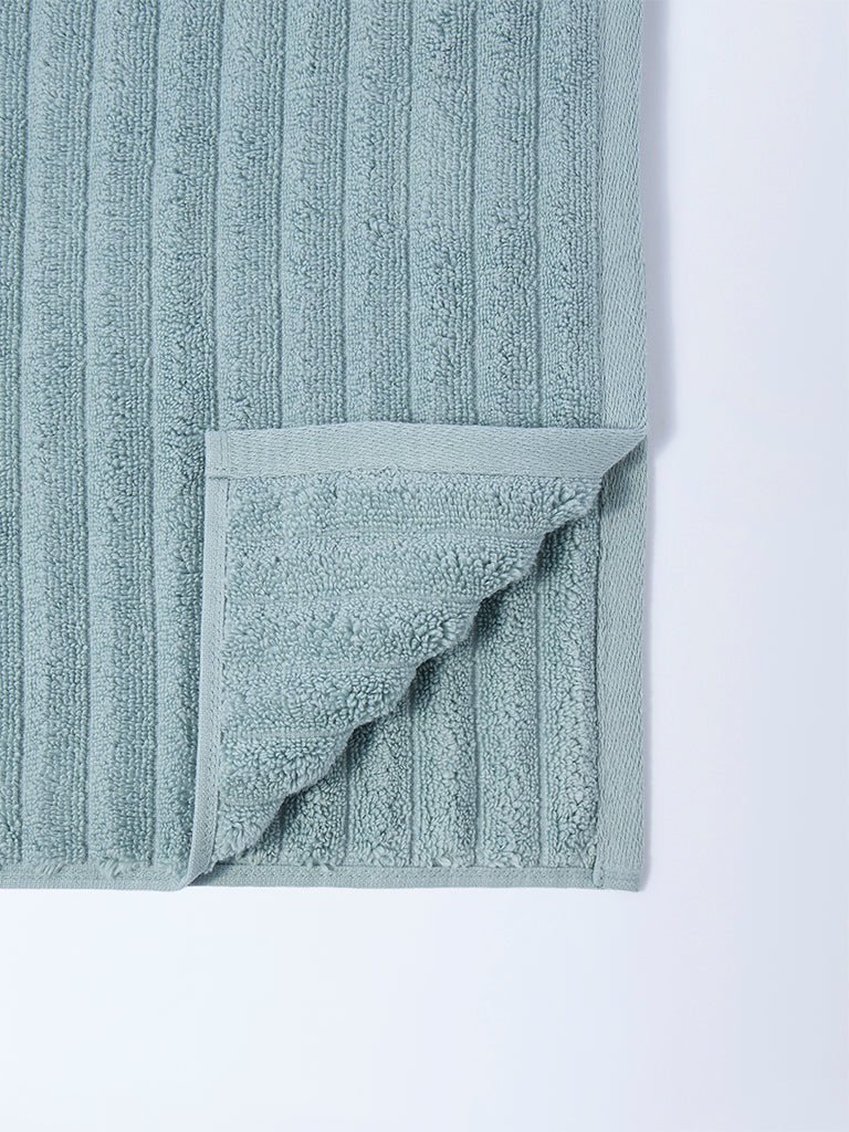 Westside Home Dusty Blue Self-Striped Hand Towel