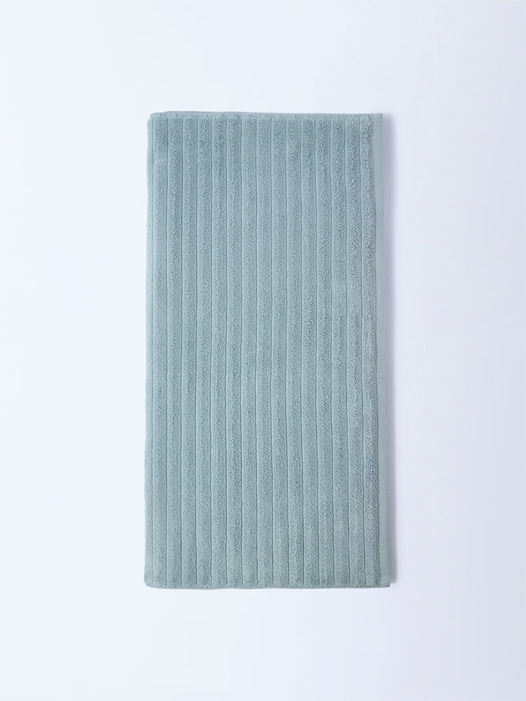 Westside Home Dusty Blue Self-Striped Bath Sheet