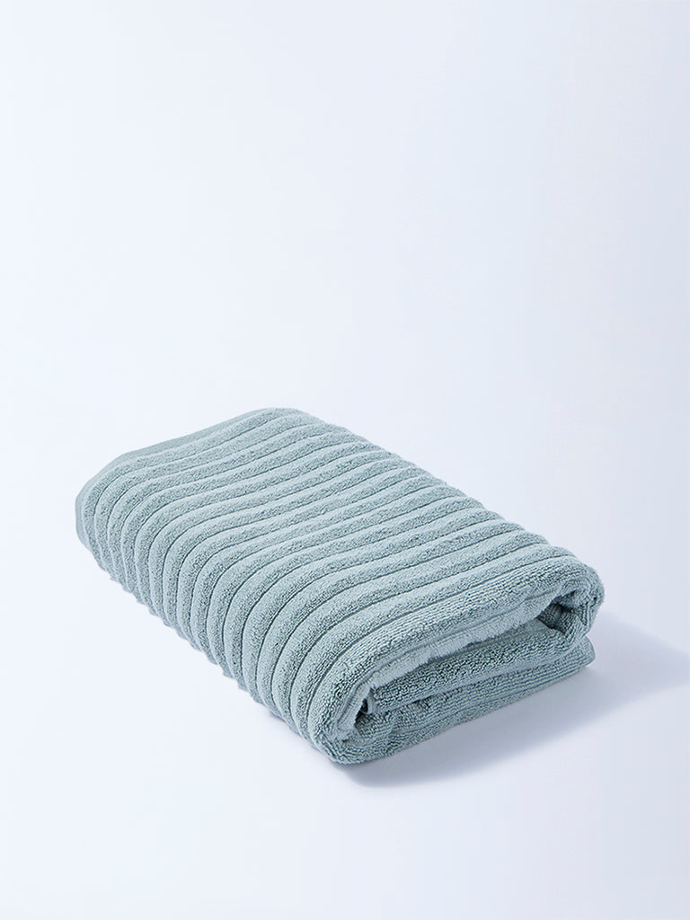 Westside Home Dusty Blue Self-Striped Bath Sheet