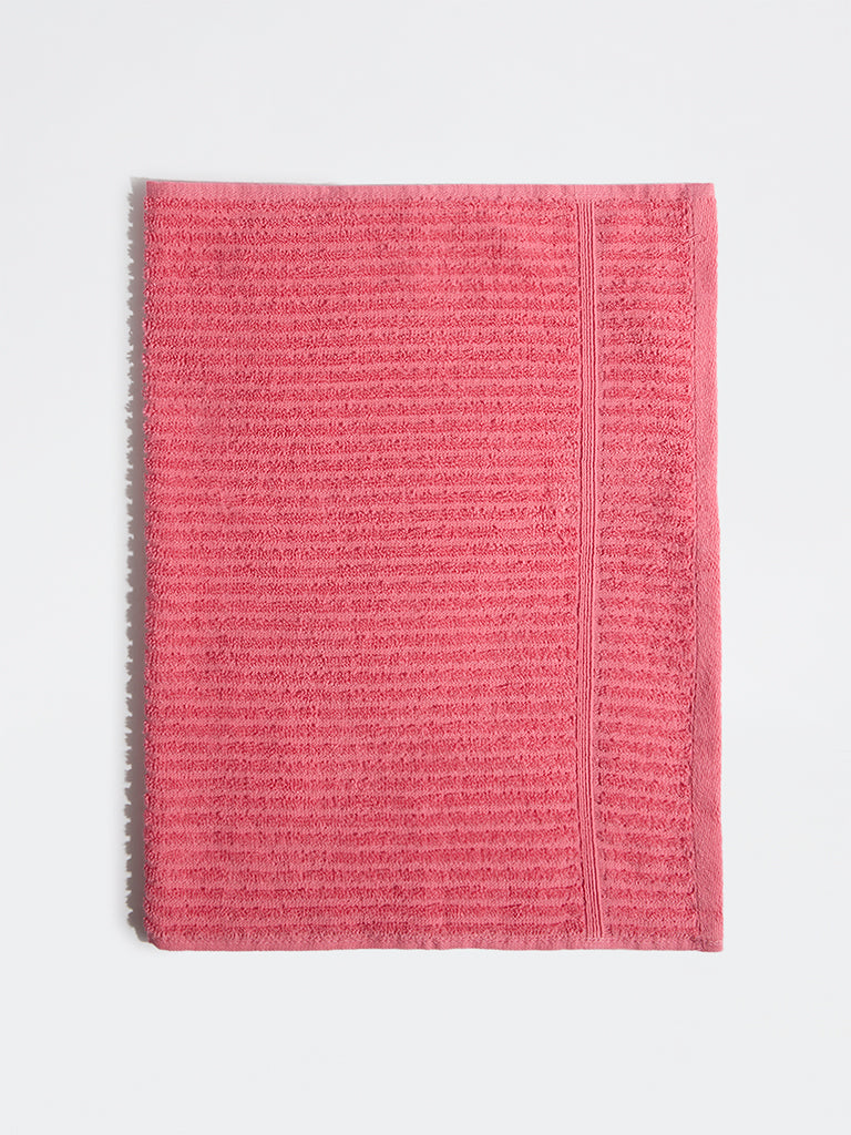 Westside Home Pink Self-Striped Hand Towel