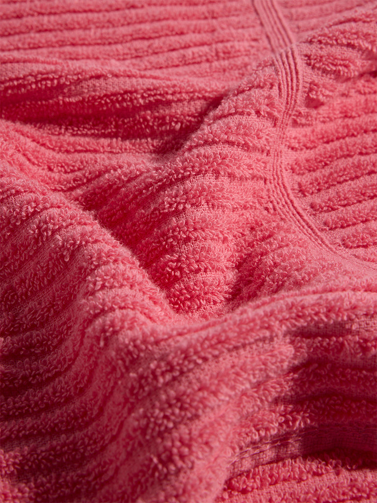 Westside Home Pink Self-Striped Hand Towel