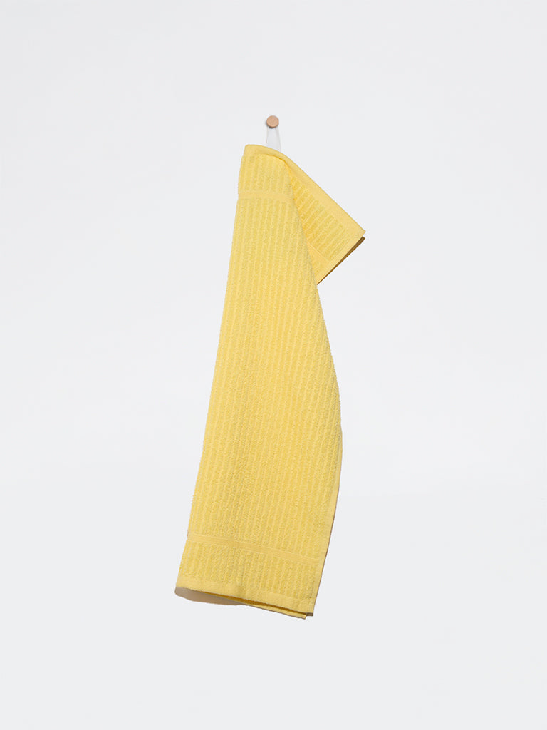 Westside Home Yellow Self-Striped Hand Towel