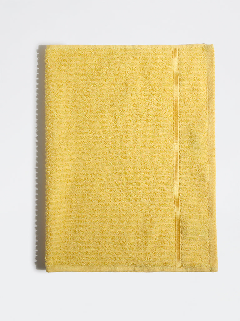 Westside Home Yellow Self-Striped Hand Towel
