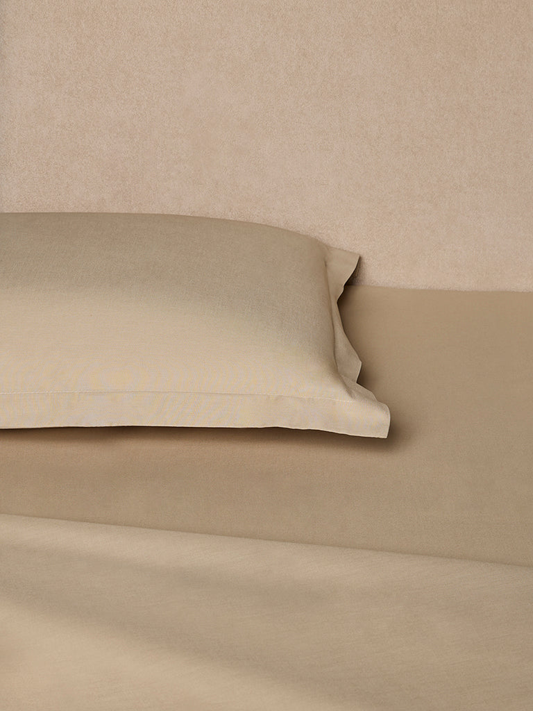 Westside Home Beige Solid Queen Bed Sheet Set