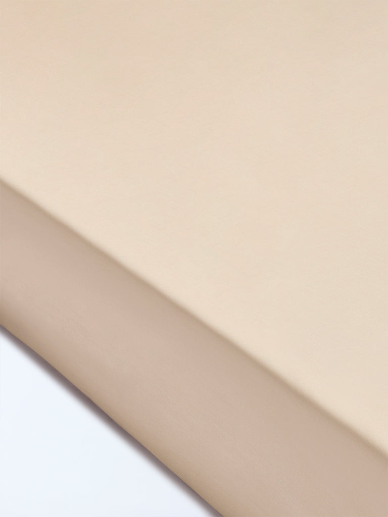 Westside Home Beige Solid Queen Bed Sheet Set