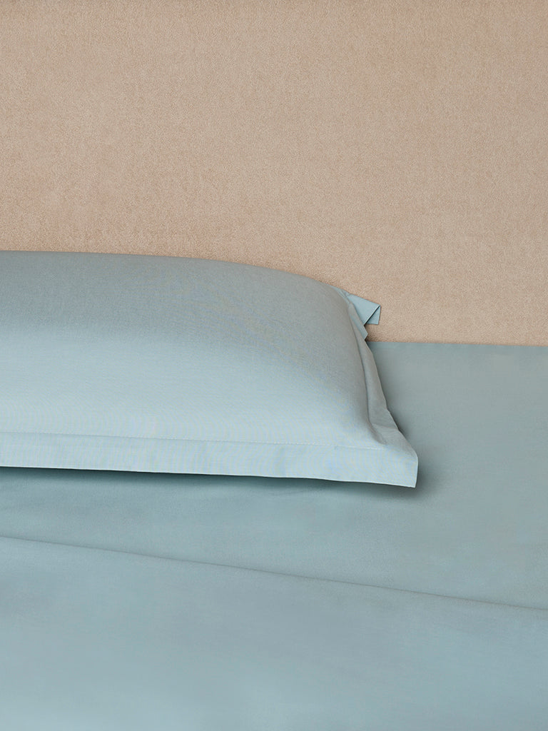 Westside Home Light Blue Solid Queen Bed Sheet Set
