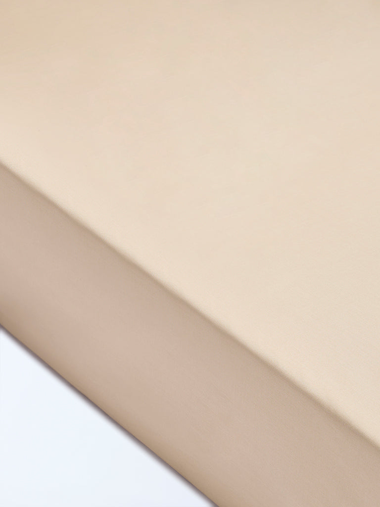 Westside Home Beige Solid Queen Bed Sheet Set