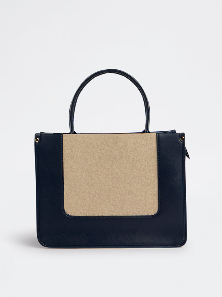 Westside Navy Colour-Blocked Tote Bag with Sling