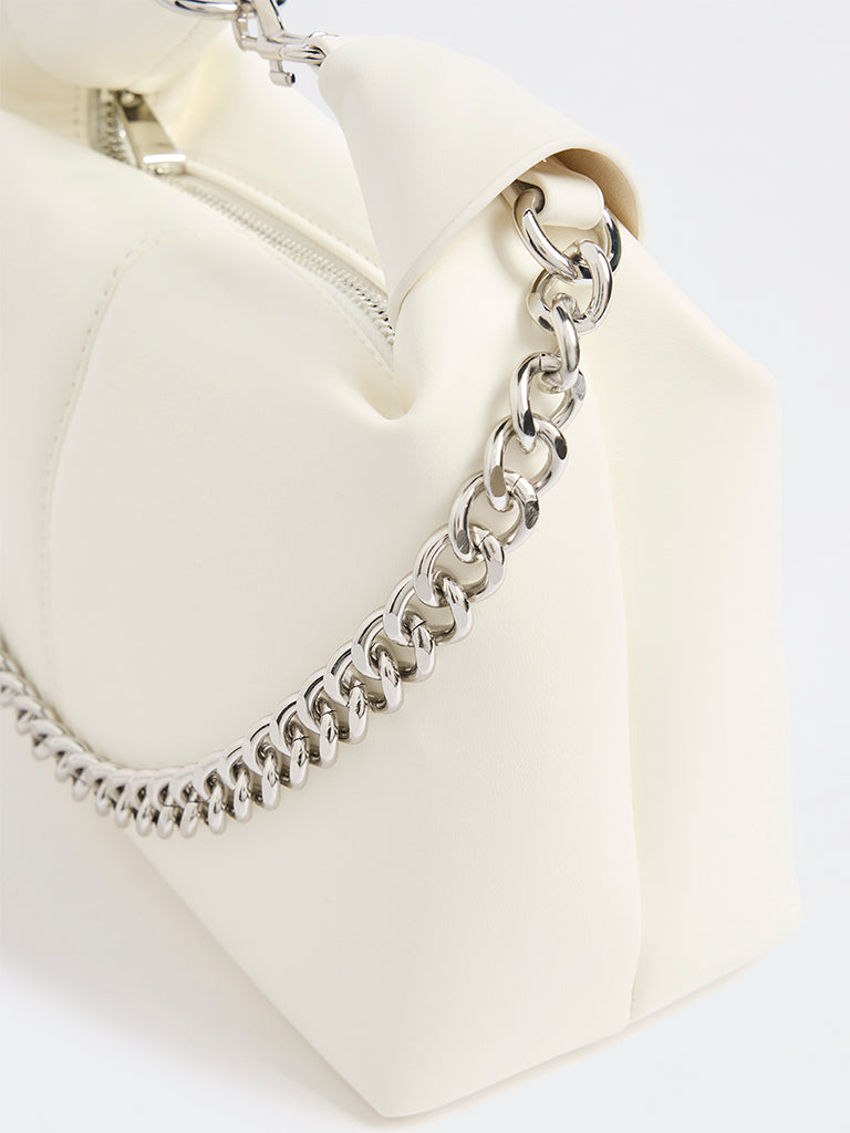 Westside White Top Handle Bag